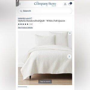 Ophelia White Comforter Quilt - The Company Store